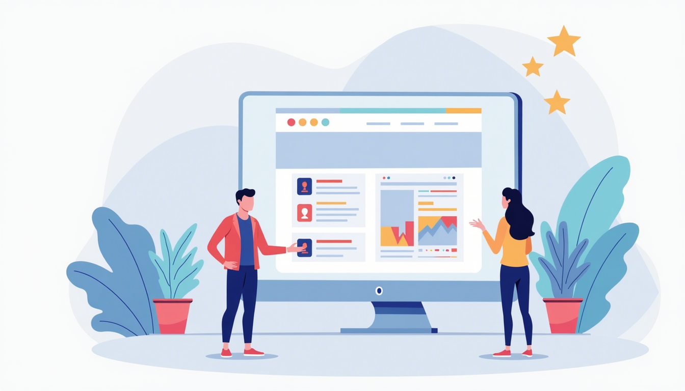 Imagine ilustrând procesul complex de creare site la comanda, cu elemente de design, cod și strategie digitală.